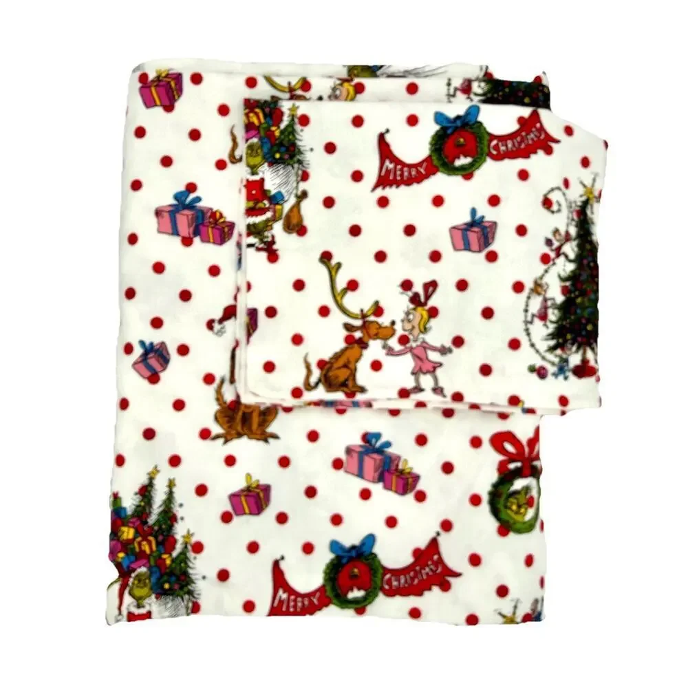 Pottery Barn Teen Dr. Seuss’s The Grinch & Max Flannel Twin Duvet Cover & Sham